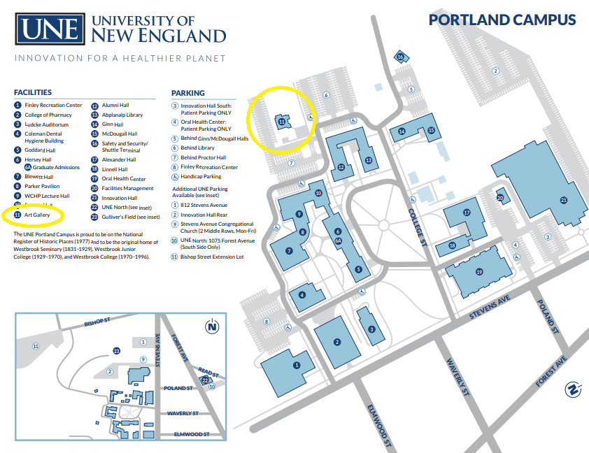 Une Biddeford Campus Map Visit | Art Galleries