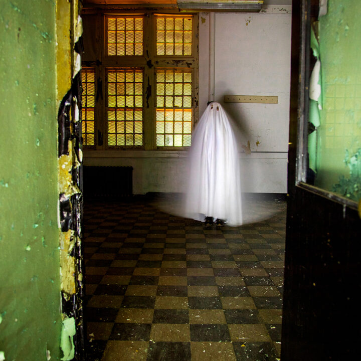 Julie K. Gray, Self-Portrait as Ghost in Mid-Orange Correctional Facility (No. 1), C-print. 16x24 inches, 2021