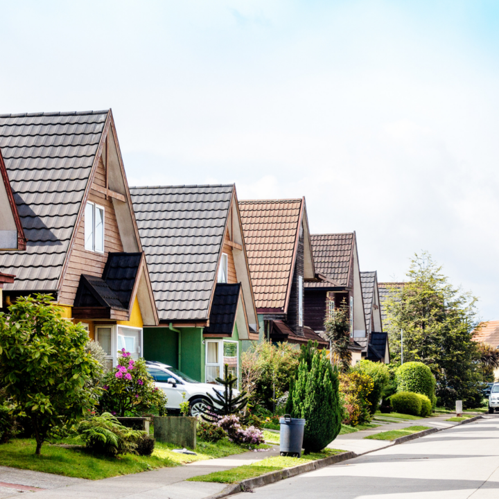row of suburban houses