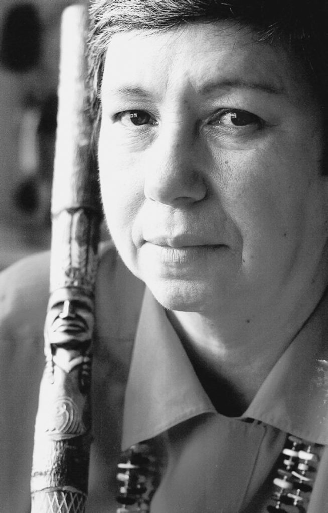 close-up black and white headshot of Donna Loring.