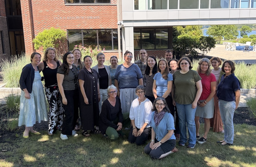 library staff in front of the Ketchum library